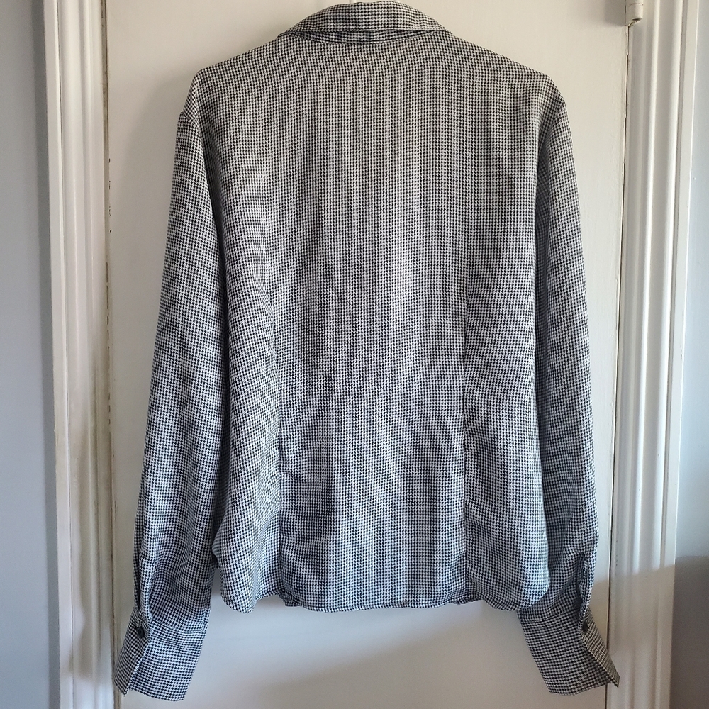 Y2K The Limited Women's Houndstooth Button Up Top Size XL Career Preppy Academia - Picture 5 of 12